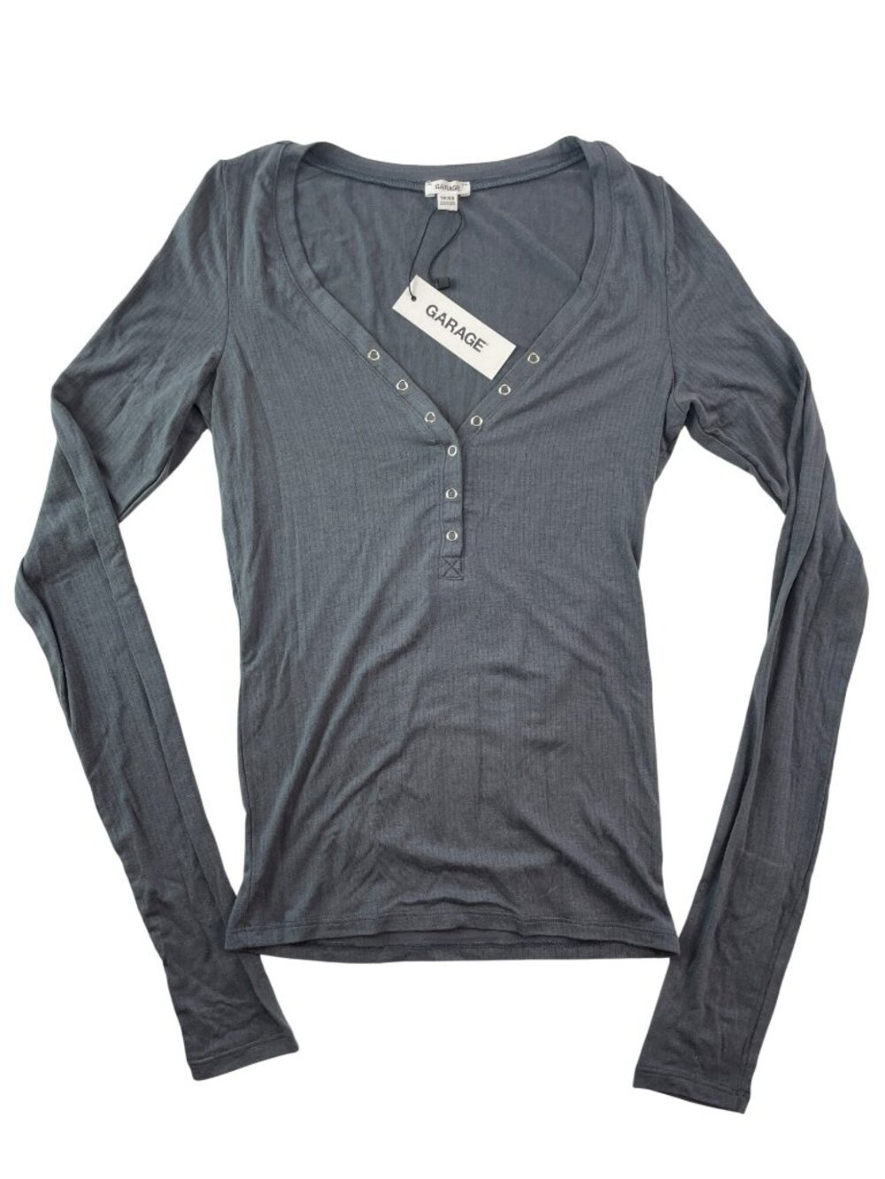 Garage Smooth Crewneck Burnt Ash Long Sleeve Top Modal Blend Wmn's Sz XS $35 NWT - Picture 1 of 6